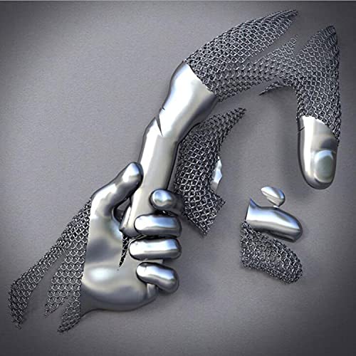 UIGJIOG Liebe Herz Grau Kunst Bild 3D-Effekt Paare Leinwand, Abstrakte Metallfigur Skulptur Wand Bilder Wohnzimmer Schlafzimmer Hotel Dekoration,Silber,30X30cmNo Frame Cover