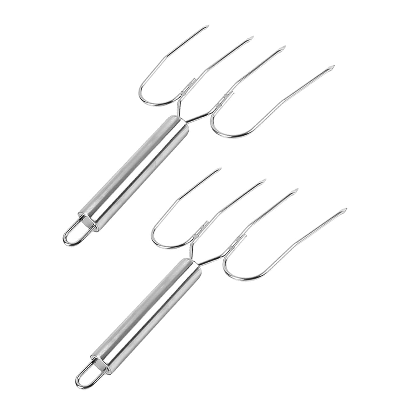2Pcs Stainless Steel Turkey Lifting Forks Ergonomic Bbq Tools for Grilling Roasting and Serving for Outdoor Cooking and Housewarming