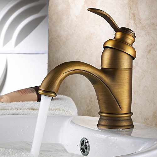 Robinet antique en cuivre mitigeur idéal pour vasque rétro chic