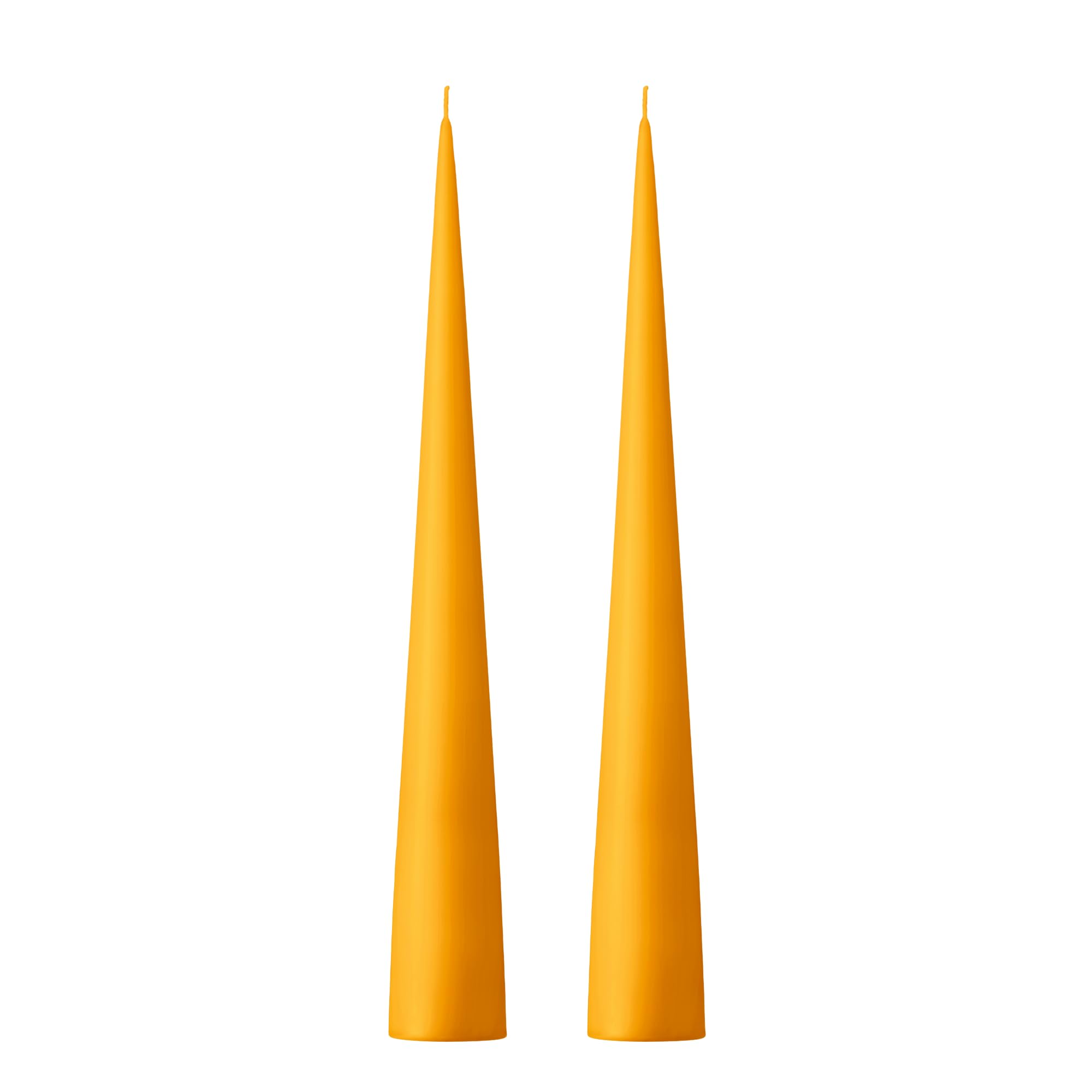 Ester & Erik Mango Cone Candles - Set Of 2 In Giftbox - 25 Cm Tall Cone Candles With Cotton Wick - Made From 100% Fragrance-Free Unscented Pure Paraffin Wax - 13+ Hour Burn Time
