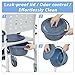 Soaids 4-in-1 Rolling Shower Chair with Wheels for Elderly & Disabled Adults, Padded Toilet Chair, Bedside Commode, Transport Wheelchair with Locking Caster for Bathroom, Home Care (Navy Blue)