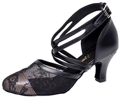 Chaussures de danse talon doux et léger avec sangle confortable noir