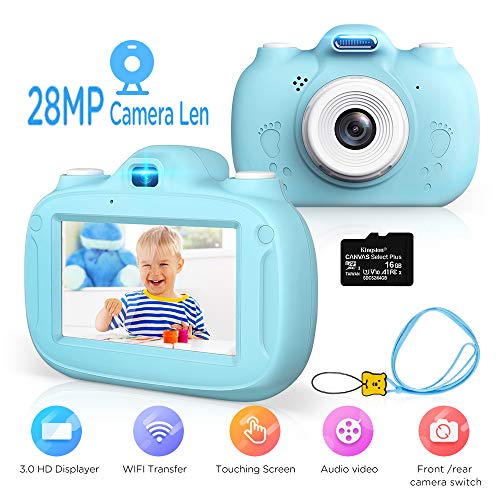AMATAGE 28Mp Kids Camera for Boys Girls,Built-in WiFi Camera for Kids with Front