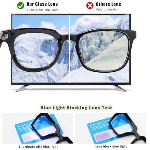 Image of Blue Light Glasses for Woman /Men TR90 Computer Eyeglasses with Anti Eyestrain & UV Glare (Black)