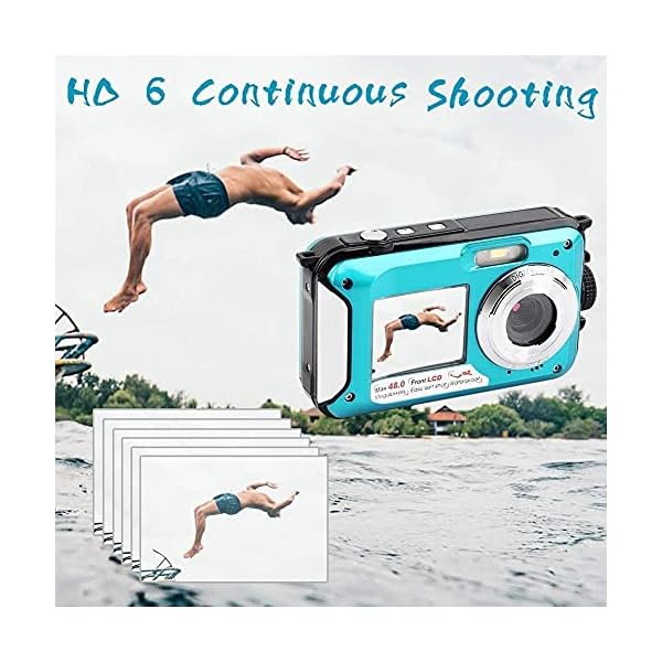 Unterwasserkamera Full HD 2.7K 48MP Unterwasser Kamera Wasserdicht Kinder Dual Screen 16X Digital Zoom 10FT… – Bild 6