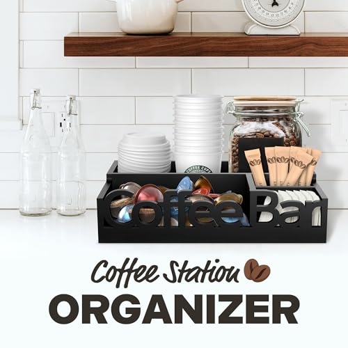 image for ADDFIT HOUSE Coffee Station Organizer Countertop - Wood Coffee Pods Ho