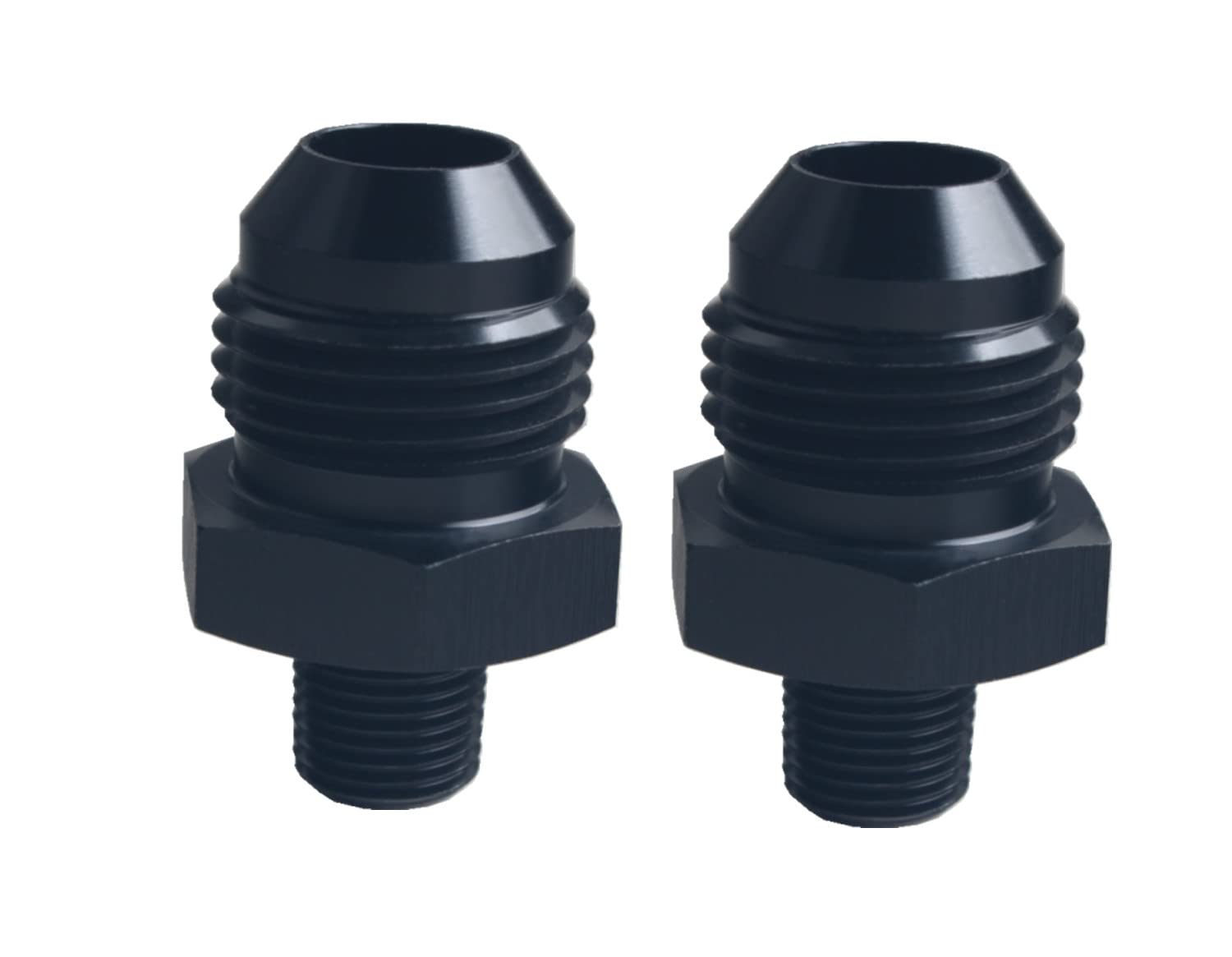 12 An Fittings APIELE 8AN External Thread Expansion To ORB External Thread O-Ring Aluminum Black Adapter 2PCS (ORB TO 8AN 8an Fitting - Foto 6