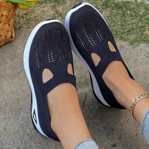 Orthowalk Womens Shoes Woven Arch Support Slip-On Sneakers Breathable Soft Indoor Outdoor Casual Walking Anti-Skid Sport Shoe4