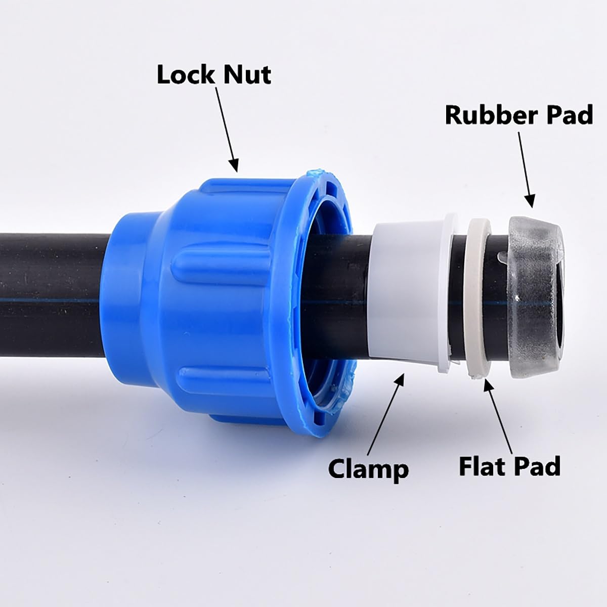 Ajuste de PP de 3 vías, Junta de compresión en Forma de T de válvula T de Tres vías, Conector de pipido de Tubo de Agua de 25 mm/32 mm/50 mm Conector rápido de 3 vías PVC PE/32 mm