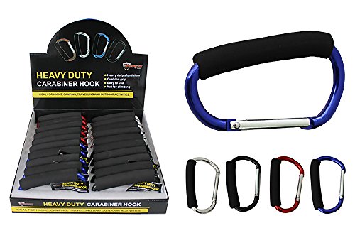 Diamond Visions Max Force 2221229 Large Carabiner Hook with Foam Grip Bundle in Assorted Colors (2 Carabiners)