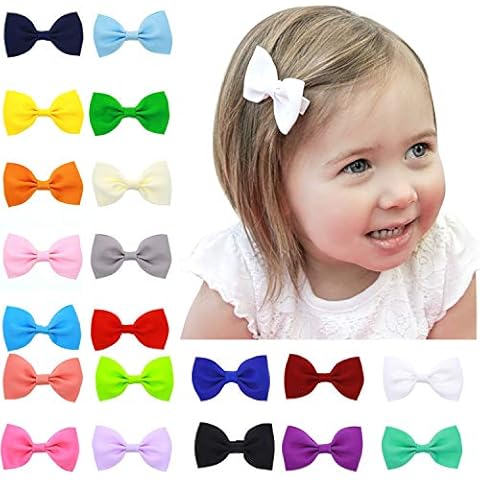20 pcs Unique Baby Girls small Bow Hair Accessories,hairpin,barrette,bobby pin.Small Bow Edge clamp.(LDZ15) - - 2.5in*2in Cover