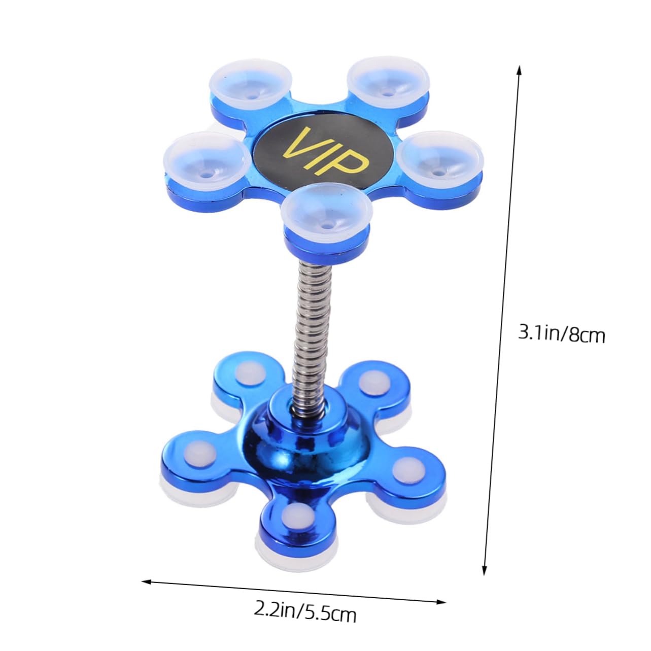 KALLORY Car Phone Holder with Double Sided Suction Cup Rotation for Windshield Dashboard Multi Functional Silicone Phone Bracket Blue