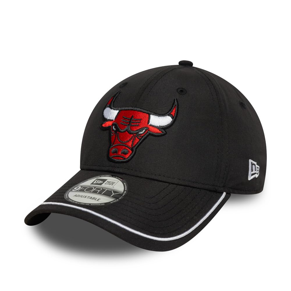 New Era 9Forty Strapback Cap - Piping Chicago Bulls Black