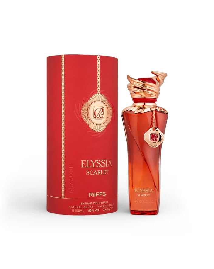 RiiFFS Elyssia Scarlet - Fruity, Spicy, Woody - Extrait de Parfum Spray Long-Lasting Fragrance for Men & Women, 3.40 Ounce / 100 ml