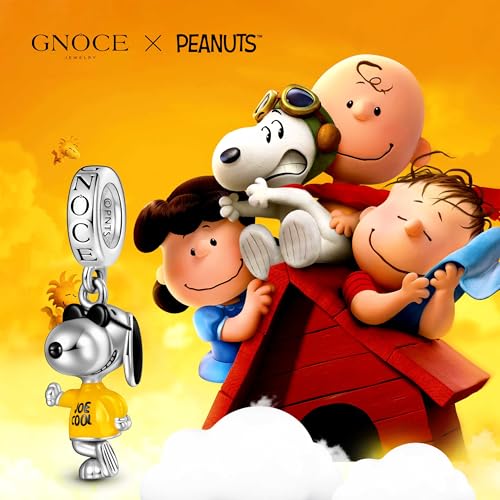 GNOCE Peanuts Snoopy Joe Cool Dangle Charm Bracelet for Women, S925 Sterling Silver Dangle Charms for Women Wife, Valentine‘s Day, Mother’s Day Jewelry2
