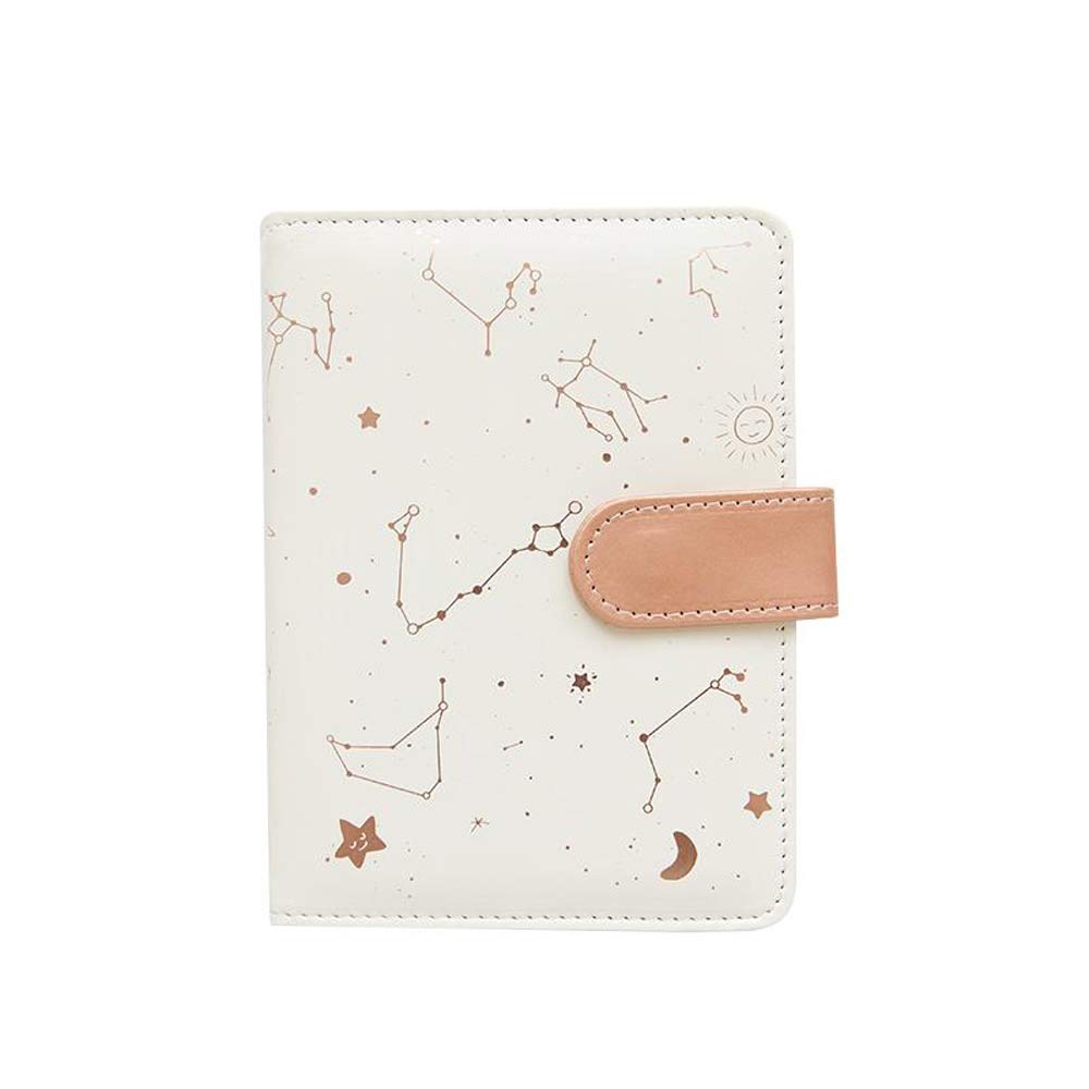 Bloc-notes en cuir PU blanc pour ordinateur portable et agenda journalier constellation compact - 8