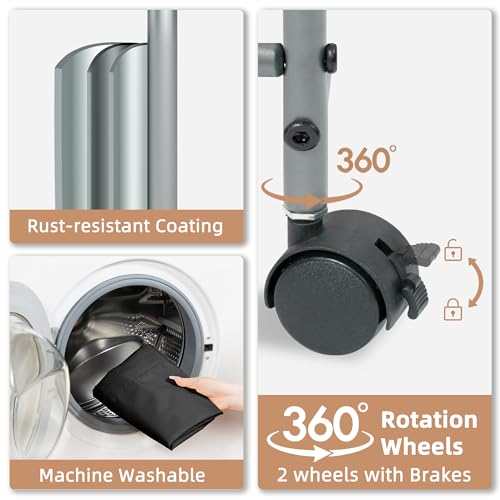 STORAGE-MANIAC-Laundry-Hamper-100L-Laundry-Basket-with-Lockable-Wheels-Rolling-Laundry-Sorter-Cart-Laundry-Separator-Hamper-Dirty-Clothes-Laundry-Divider-Hamper-2-Section-Black