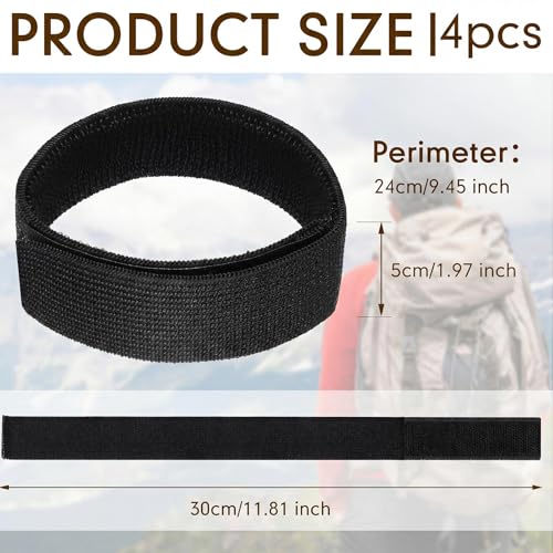 Image of JaGely 2 Pairs Black Boot Blousers Elastic Boot Straps Bands Blousing Straps Ankle Hook and Loop for Hunting Hiking Cycling