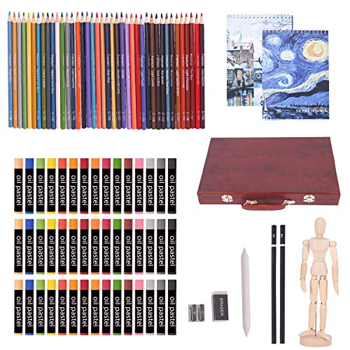 image for COOL BANK 93 Piece Deluxe Art Creativity Set with 2 x 50 Page Drawing 