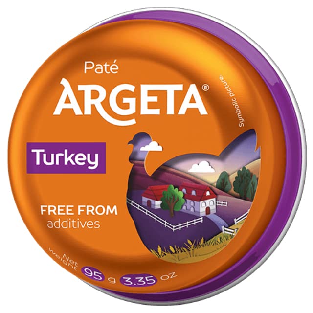 Pâté de dinde exquis ARGETA Premium - 14 boîtes de pâté excellent et délicieux - Arôme naturel - Sans conservateurs et sans gluten - Délice pour les gourmets - 1330 grammes (95 grammes par pot x 14)