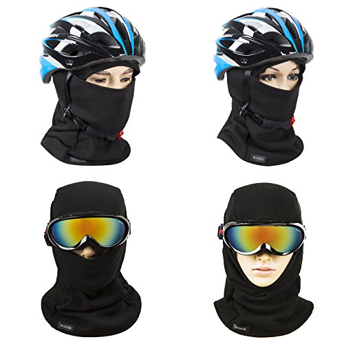 Warm Fleece Balaclava Windproof Ski Mask Cold Weather Face Mask Motorcycle Balaclava Hood Warmer Winter Sports Cap Black #TOP4