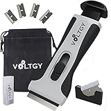 VOLTGY- Rasqueta Vitrocerámica, 4 Cuchillas de Regalo y una funda Textil - Rascavidrios Profesional.