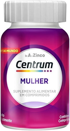 Centrum Mulher Multivitaminico Diário, com Magnésio, Vitamina D e Vitamina B12, 60 Comprimidos