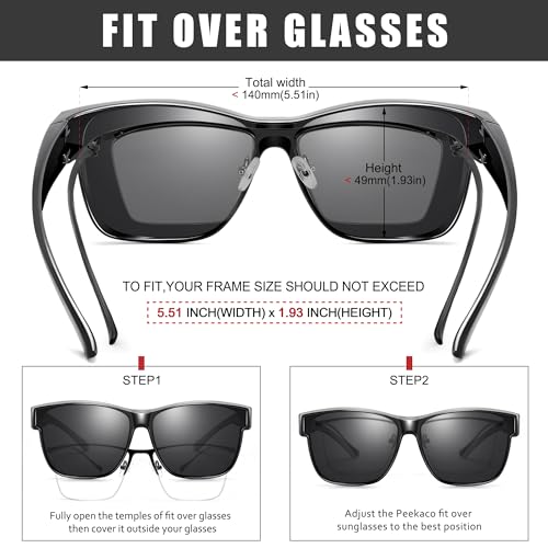 Sunglasses Fit Over Glasses for Men Women, Lightweight Polarized Sunglasses Wear Over Glasses, UV400 Protection3