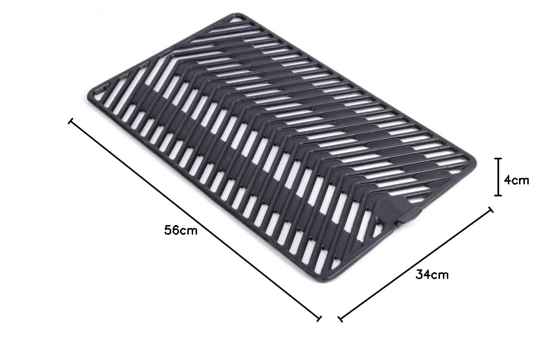 HENDI Rejilla de asador, GN 1/1, de Hierro Fundido, 325x530mm, para Todas Las Parrillas, Grill, barbacoas Green Fire de HENDI