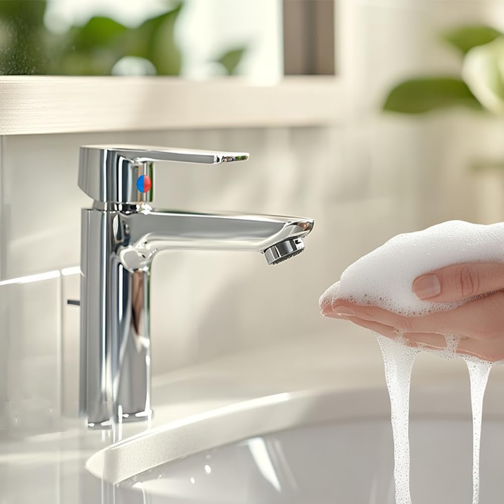 NBEADS 60 pz Adesivi per Acqua Calda e Fredda, Etichette Autoadesive per Acqua Calda e Fredda in PVC per Rubinetti, per Bagno e Cucina, 10mm di Diametro