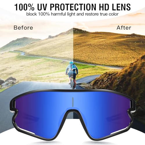 DUCO Polarized Sports Sunglasses for Men and Women Protection Ideal for Fishing Cycling and Running Mountain Biking DC00464