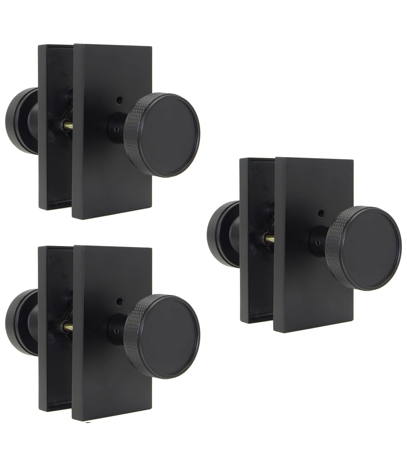 Modern Satin Gold Door Knobs with Lock - Premium Quality -10