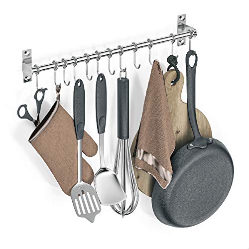 Booxihome Multifunktionale Küchen Hängeleiste SUS304 Edelstahl Küchen Stange Bad Hakenleiste...