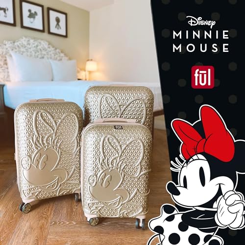 FUL Disney Minnie Mouse 25 Inch Rolling Luggage, Gold by FUL - Used condition - Image 7