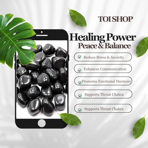 Image of Black Agate Tumble /Pebbles Stone. for Reiki, Crystal, Vastu, Fang Shui Aura, Home Decor, Office Decor, Gifting, Good Luck, showpiece etc. (Black, 400 gm)