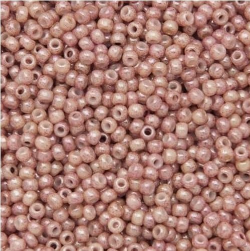 10 g TOHO Round Seed Beads Rocailles, Size 11/0, Marbled Opaque Beige Pink (# 1201), Japan, Glass — image 1