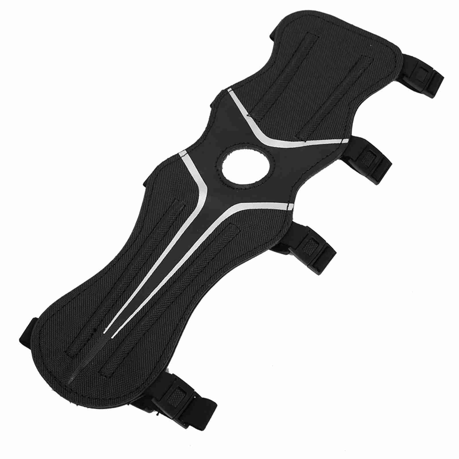 Guardia del Braccio di Tiro con L'Arco, Paracolpi in Nylon Regolabile Guardia di Protezione Paracolpi per Tiro con Ricurvo(Black)