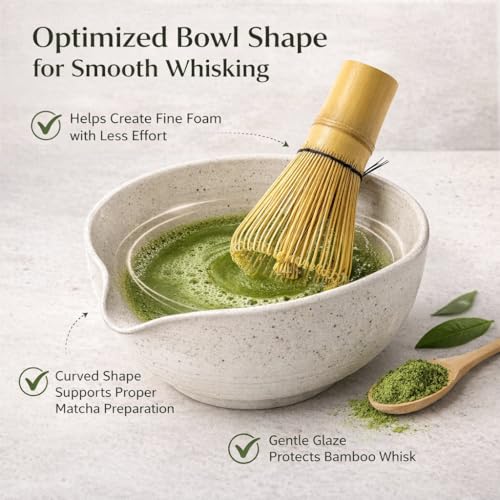 VELAFEE Matcha Set, Handmade Matcha Making Kit with Bamboo Whisk, Ceramic Bowl, Spoon, Strainer & Holder, Kit for an Authentic Tea Ritual, Ideal Matcha Gift Set for Beginners and Enthusiasts