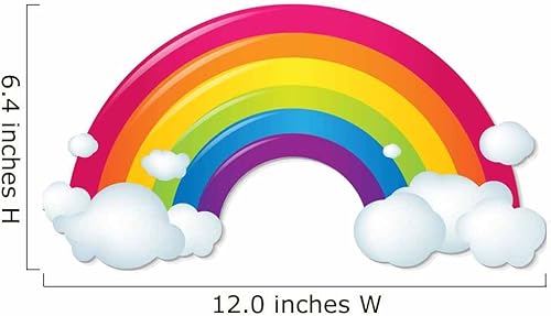 Miniatura 10 de Adhesivo de pared de arco iris con nubes, Wallmonkeys Peel and Stick para niñas (36 pulgadas de alto x 36 pulgadas de ancho) WM389915