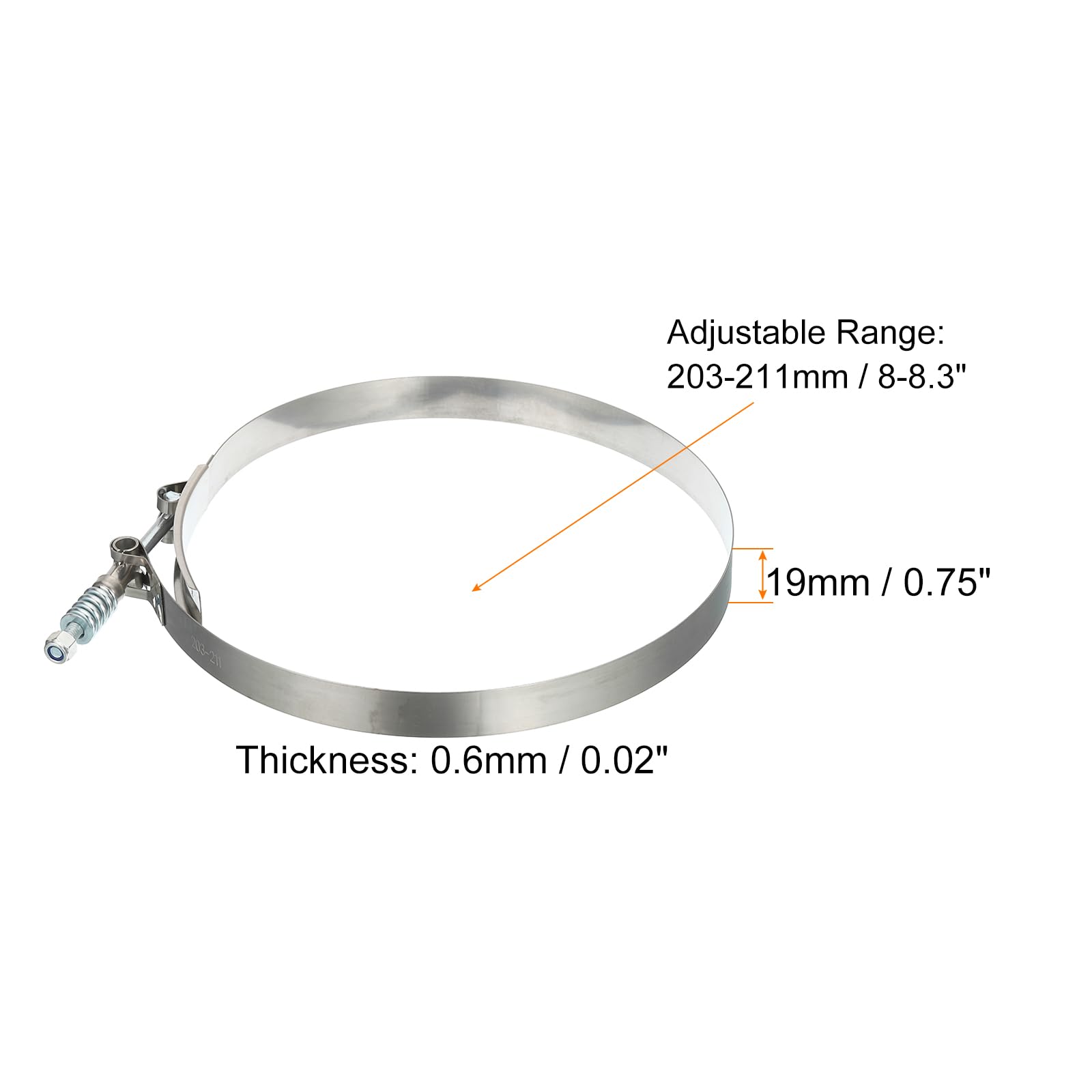 PATIKIL Lot de 4 Colliers de Serrage à Boulon en T Avec Ressort