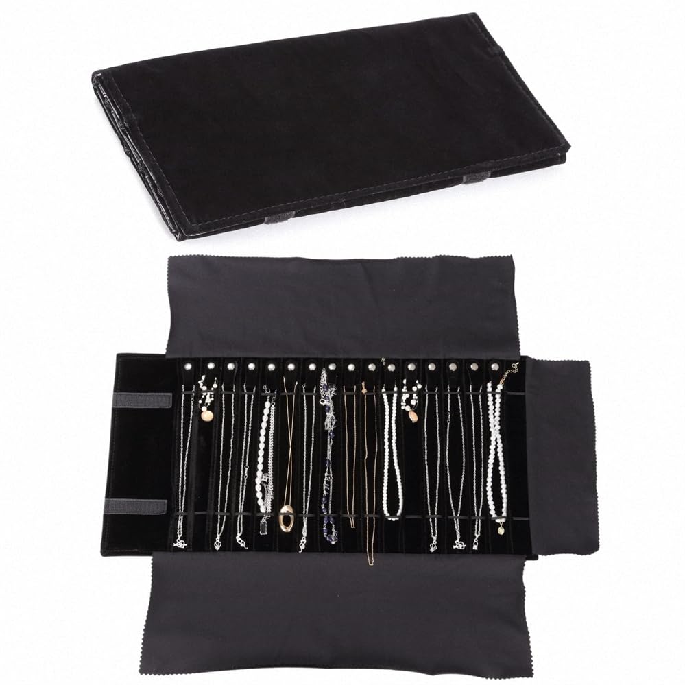 Sac en maille PVC transparent et velours noir pour bijoux de luxe