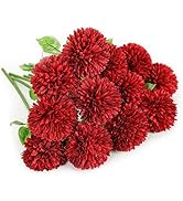 Floweroyal 12pcs Artificial Chrysanthemum Ball Flowers Silk Hydrangea Bridal Wedding Bouquet for ...