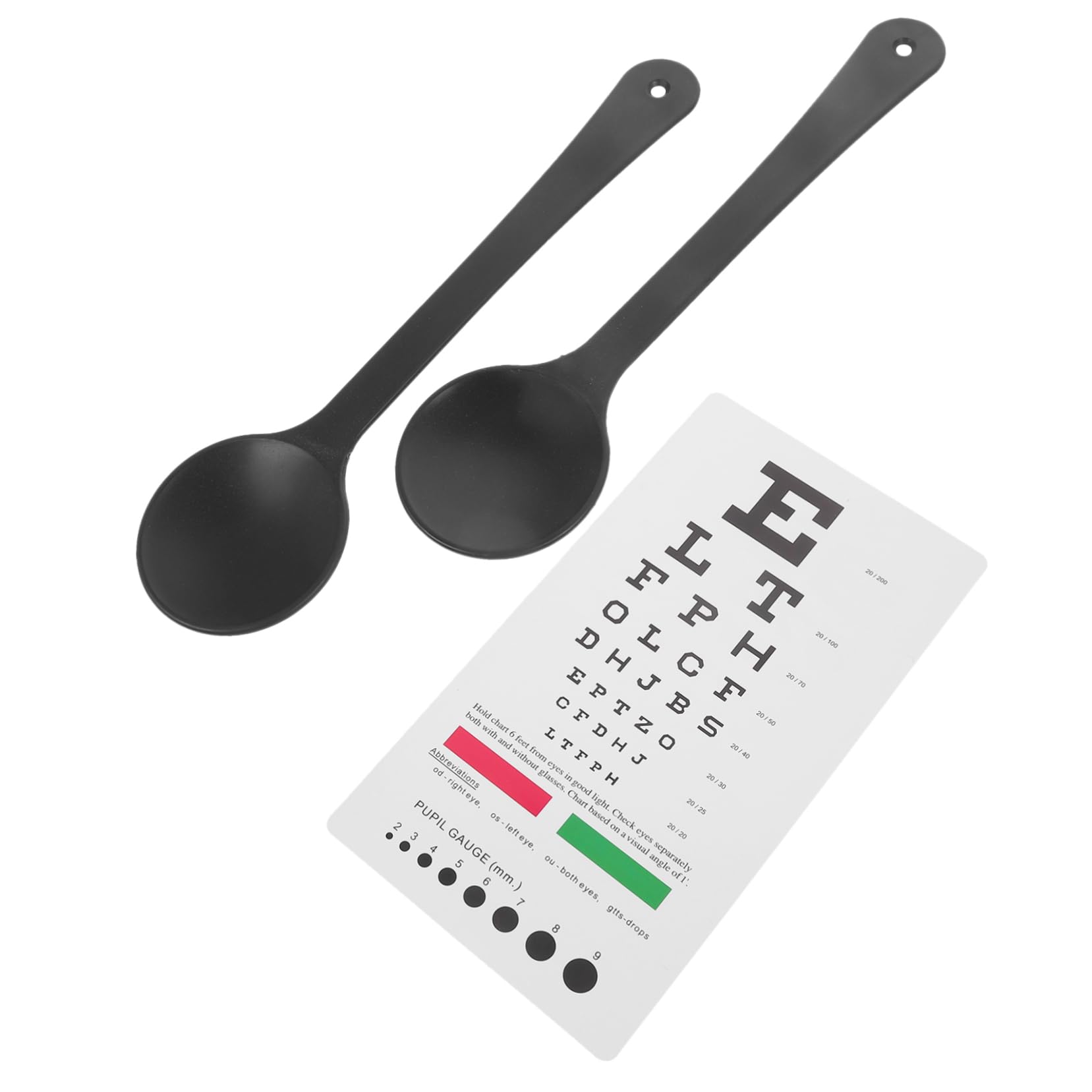 OKUMEYR 1 Set Eye Chart Eye Shield Eye Exam Kit with 2 Occluders & Charts for Vision Test Tools Blinder Portable Eye Occluder Eye Exam Chart Handheld Eye Occluder Accessories Eyes Plastic