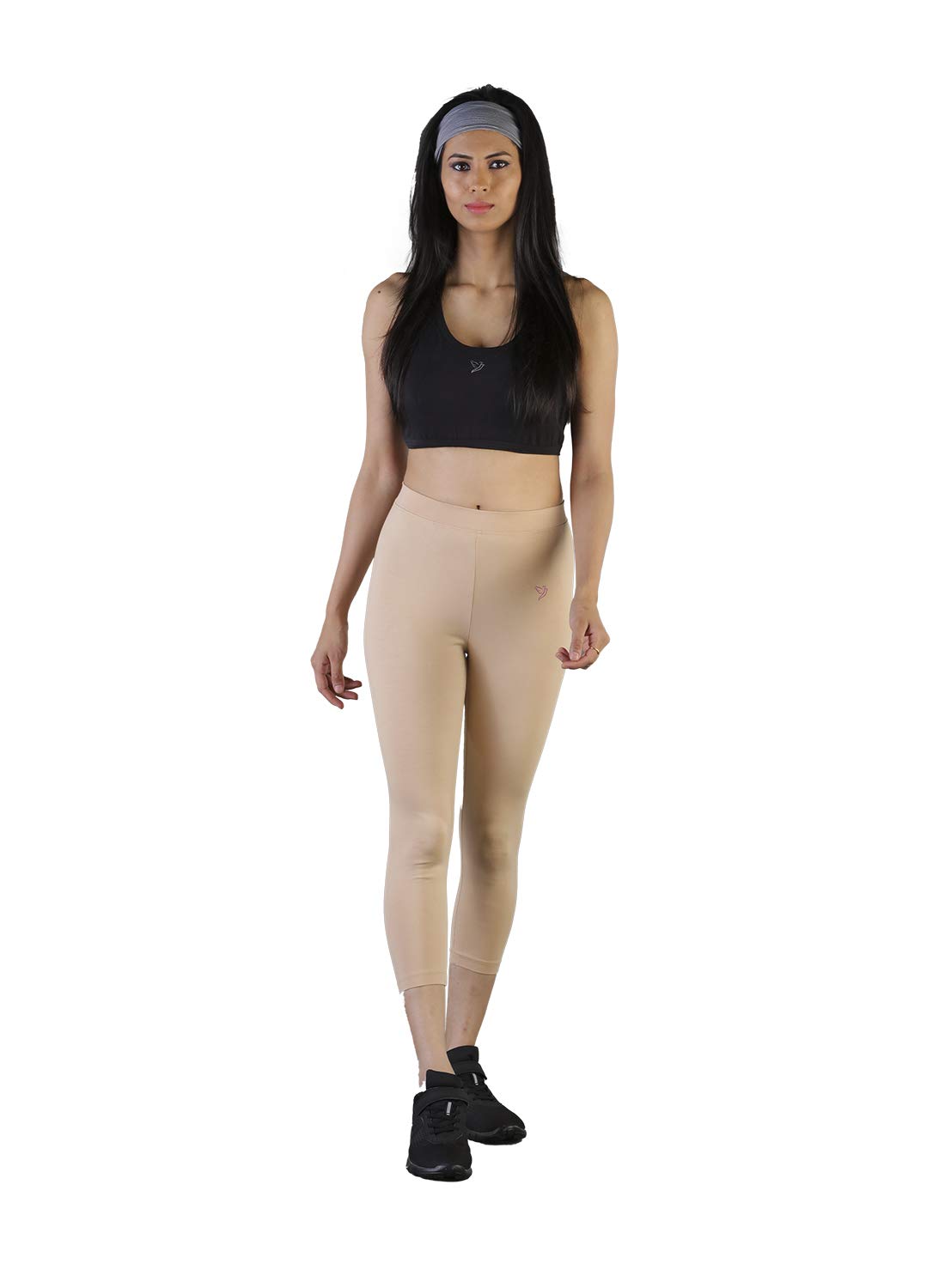 Twin Birds Tailored Cut & Classic Fit Coloured Cotton Capri Leggings for Women