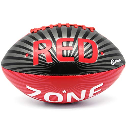 PP PICADOR Kids Football Size 3 Grip Rugby Ball for Kid Boys Girls Gift with Pump Ideal Toss Kick Practice-Indoor Outdoor use(Black&Red)