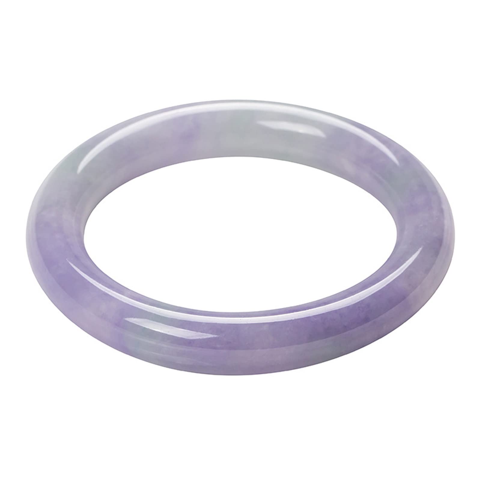 Bxsmnh Women's Purple Natural Jade Bracelet Floating Flower Bangle Jewelry Woman Natural Jade Jadeite Gem Bracelet Bracelet With Certificate Box (Color : Size : 58-59Mm)