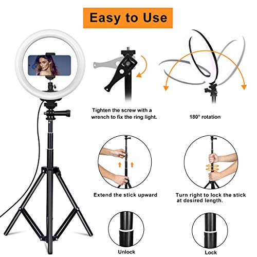 25,4 cm Live Stream Ring Selfie Licht 26 RGB Modi 8 Helligkeitsstufen dimmbar Schreibtisch Make-up Schönheit LED… – Bild 8