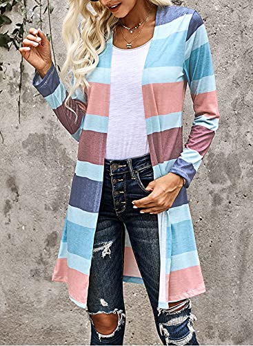 Image of Womens Leopard Print Cardigan Lightweight Long Sleeve Open Front Fall Cardigans S-XXL