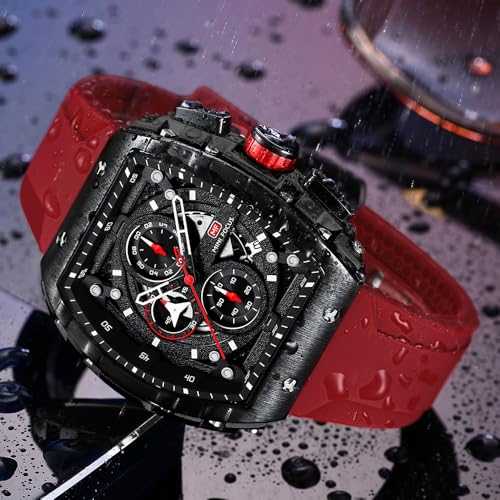 Image of Mini Focus Men's Multifunctional Chronograph Watch for Men with Date, and 24-Hour Sub-Dial, Water Resistant Square Dial Unique Design for Sports, Party, Gifting - (MF0399G)