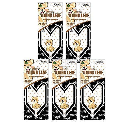 Image of Treefrog Young Leaf JDM Squash scent 5-Pack, Cute Shiba, Car Hanging Air Freshener